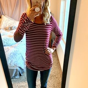 Red Striped Cinch Top